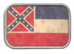 310008 Mississippi State Flag buckle in Wood